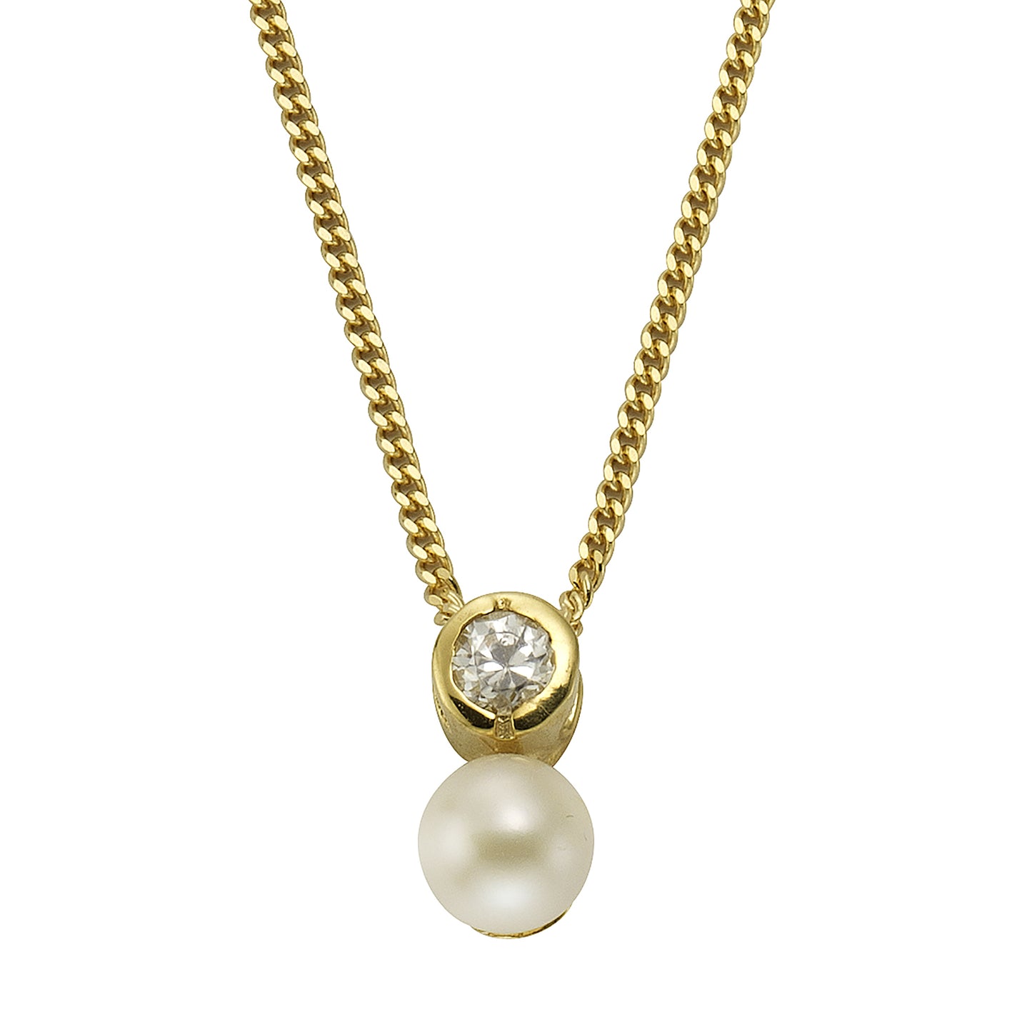 Anhänger mit Kette 333/- Gold 45 cm Zirkonia