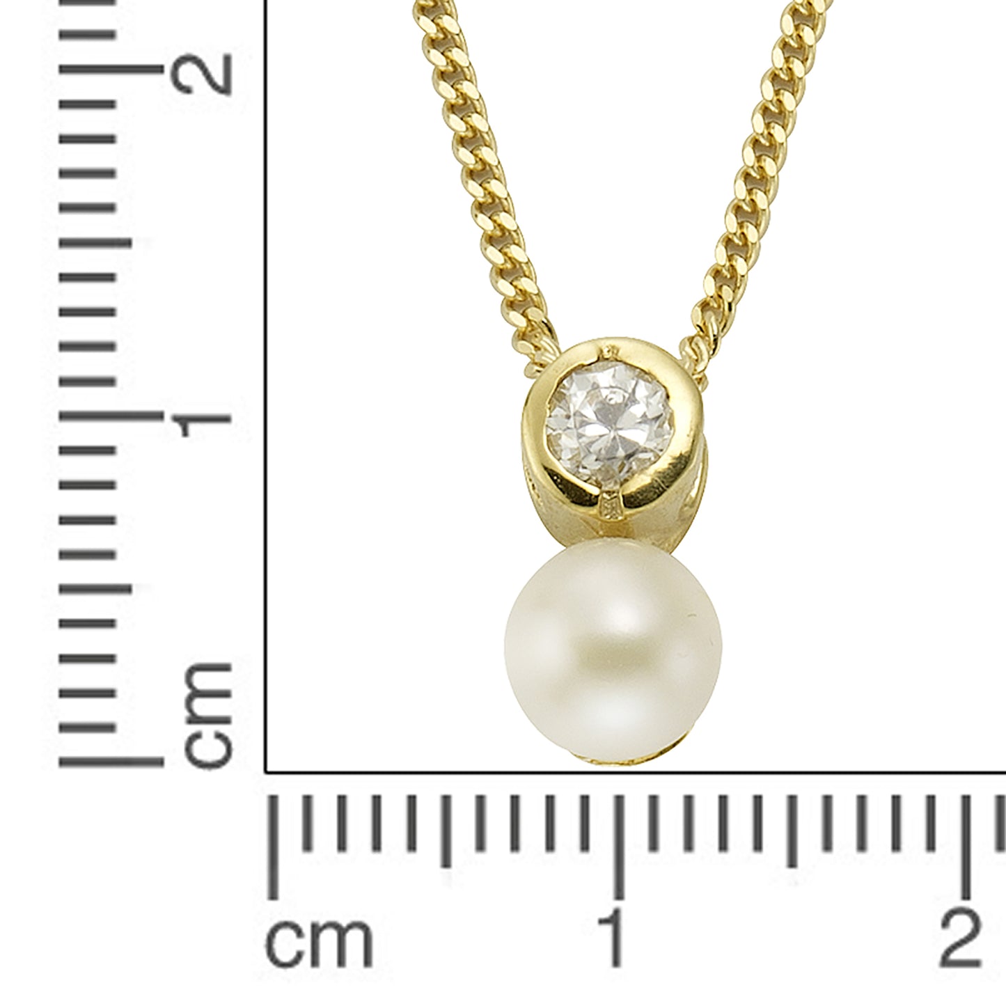 Anhänger mit Kette 333/- Gold 45 cm Zirkonia