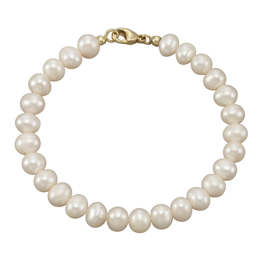 Armband Süßwasserzuchtperlen 333/- Gold 19cm Süßwasserzuchtperle