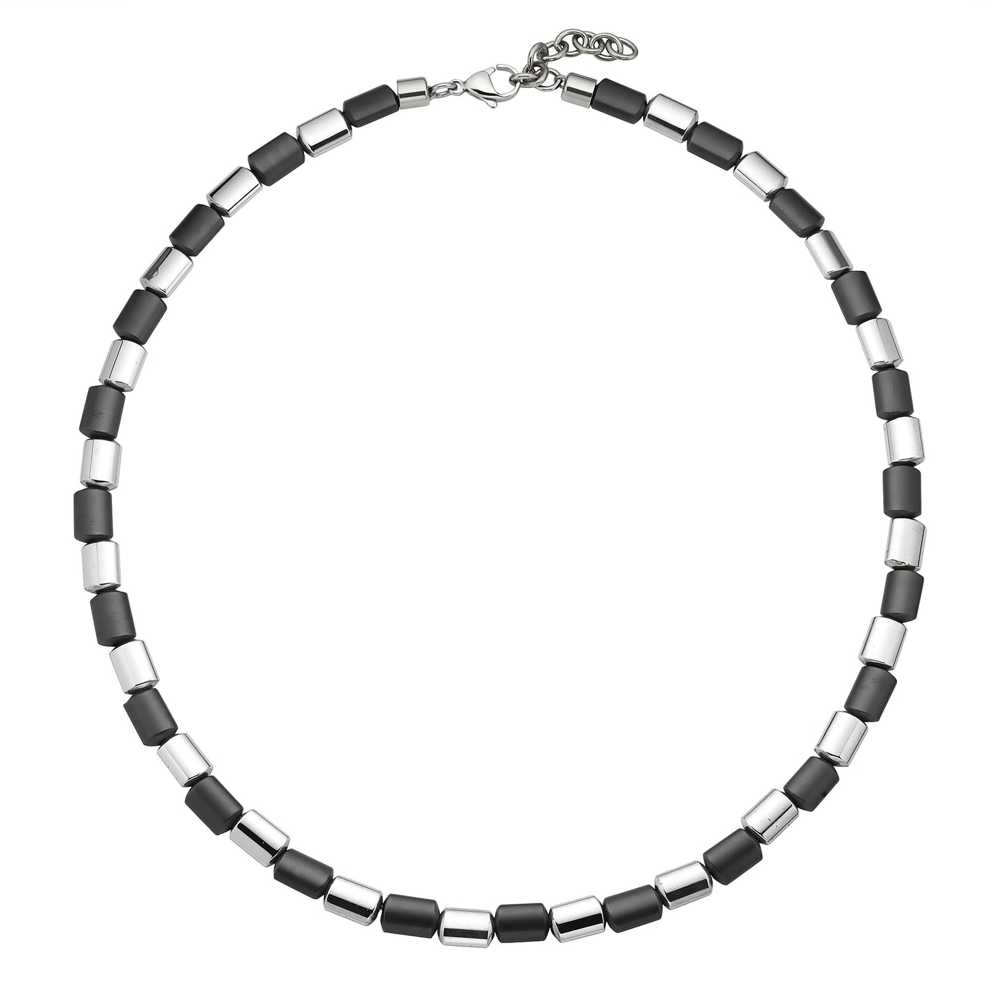 Halskette Gliederkette Edelstahl 45,0cm Hämatit