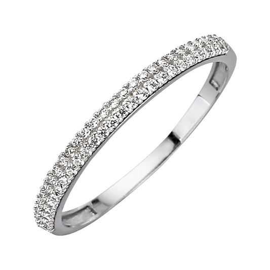 Ring 375/- Gold rhodiniert Zirkonia