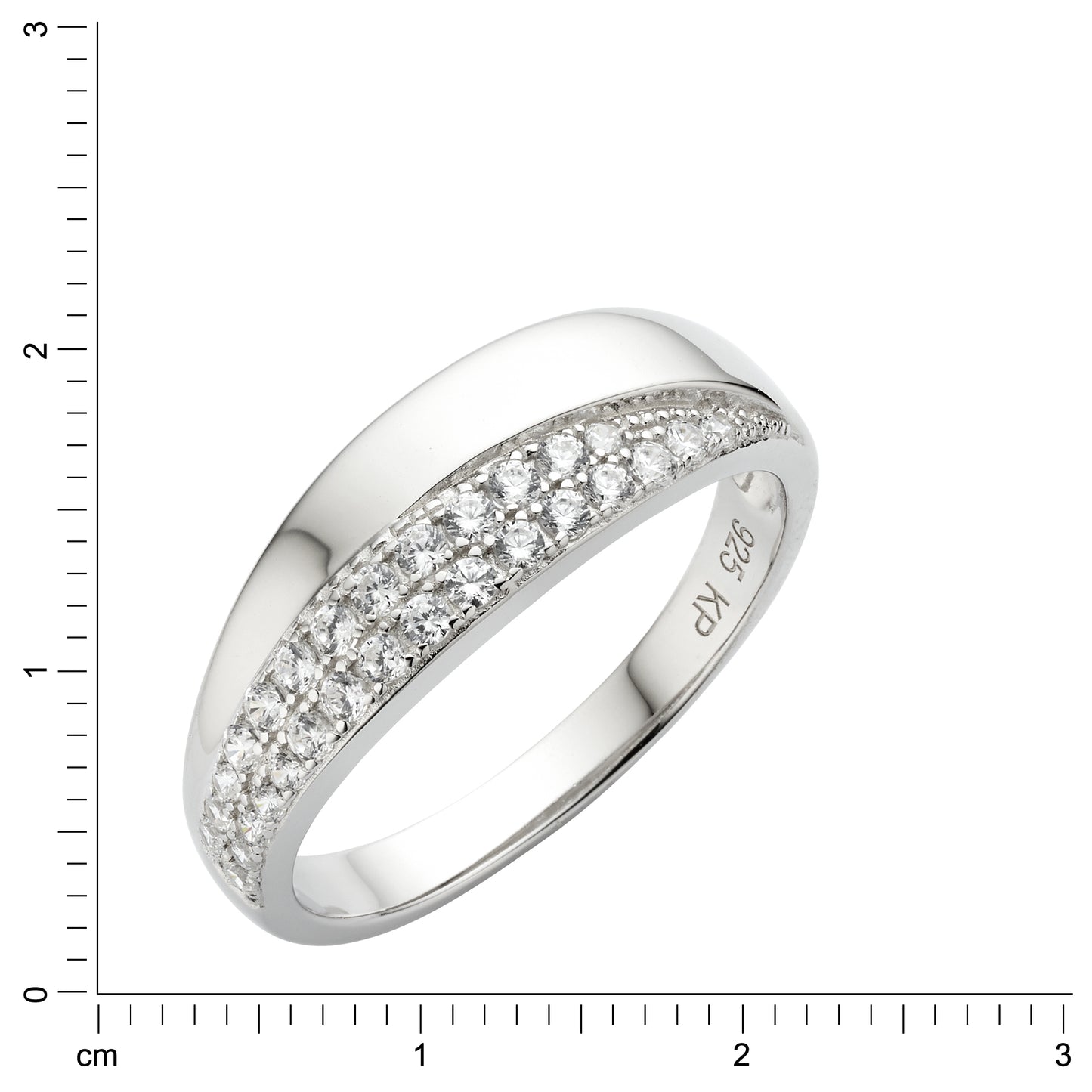 Ring 925/- Sterling Silber rhodiniert Zirkonia