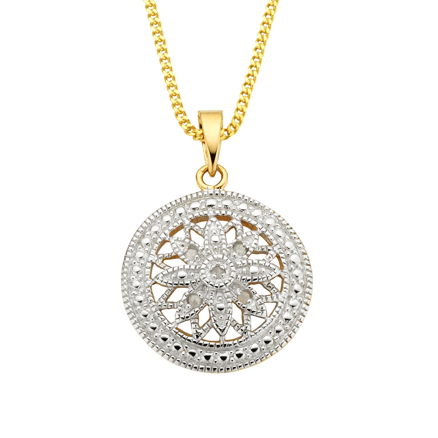 Halskette Flachpanzerkette 925/- Sterling Silber rhodiniert (teil) 45cm Diamant 0,05ct.