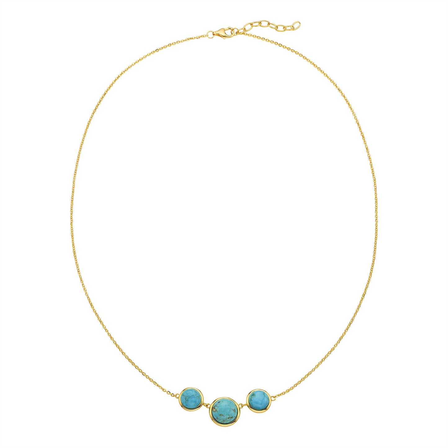 Halskette keine / nicht relevant 925/- Sterling Silber vergoldet 48,0cm rek. Türkis