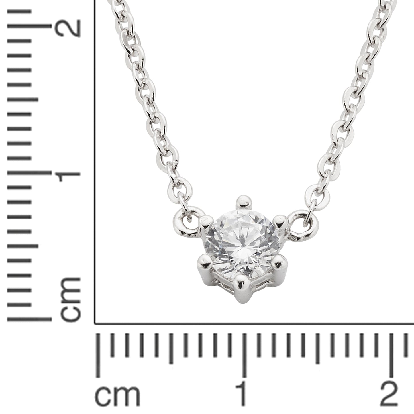 Halskette Ankerkette 925/- Sterling Silber rhodiniert 45cm Zirkonia