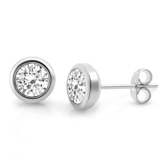 Ohrringe Edelstahl 0,6cm Zirkonia