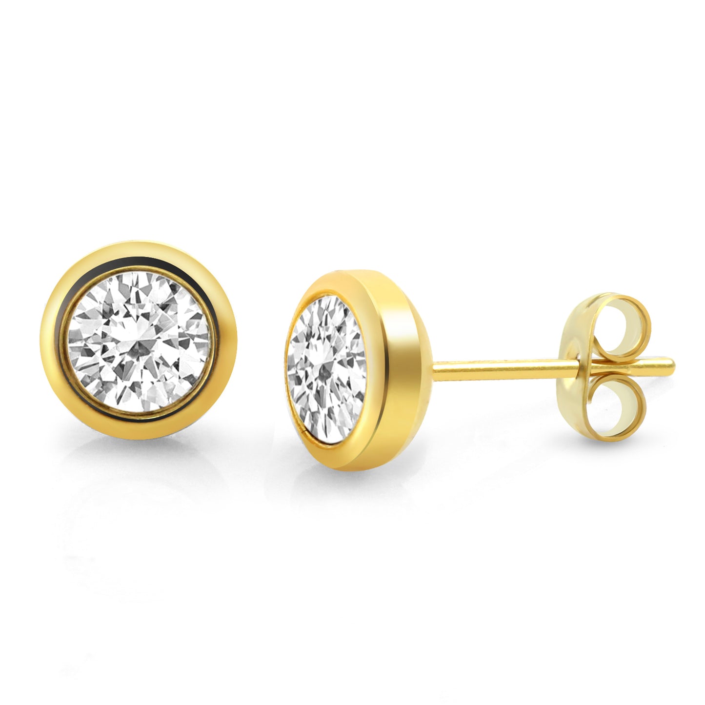 Ohrstecker Edelstahl vergoldet 0,7cm Zirkonia