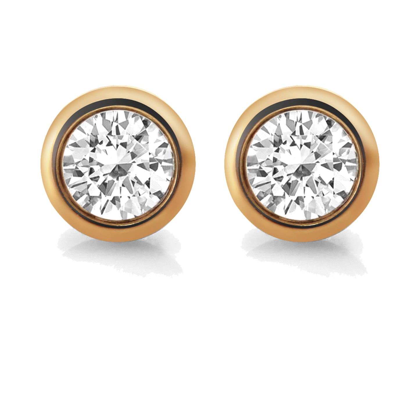 Ohrringe Edelstahl rotvergoldet 0,7cm Zirkonia