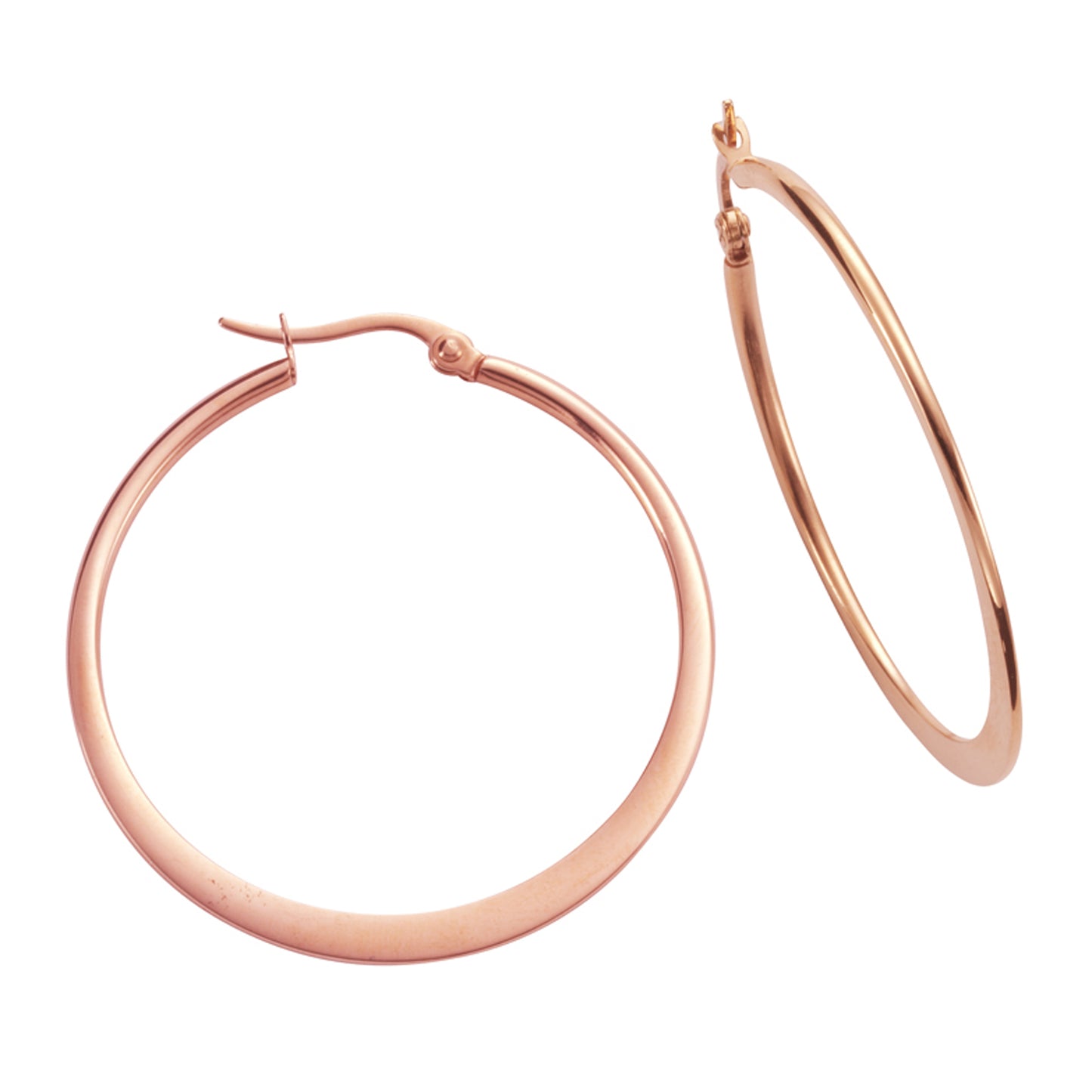 Ohrringe Edelstahl rotvergoldet 3,9cm ohne