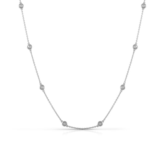 Halskette keine / nicht relevant 925/- Sterling Silber rhodiniert 45,0cm Zirkonia