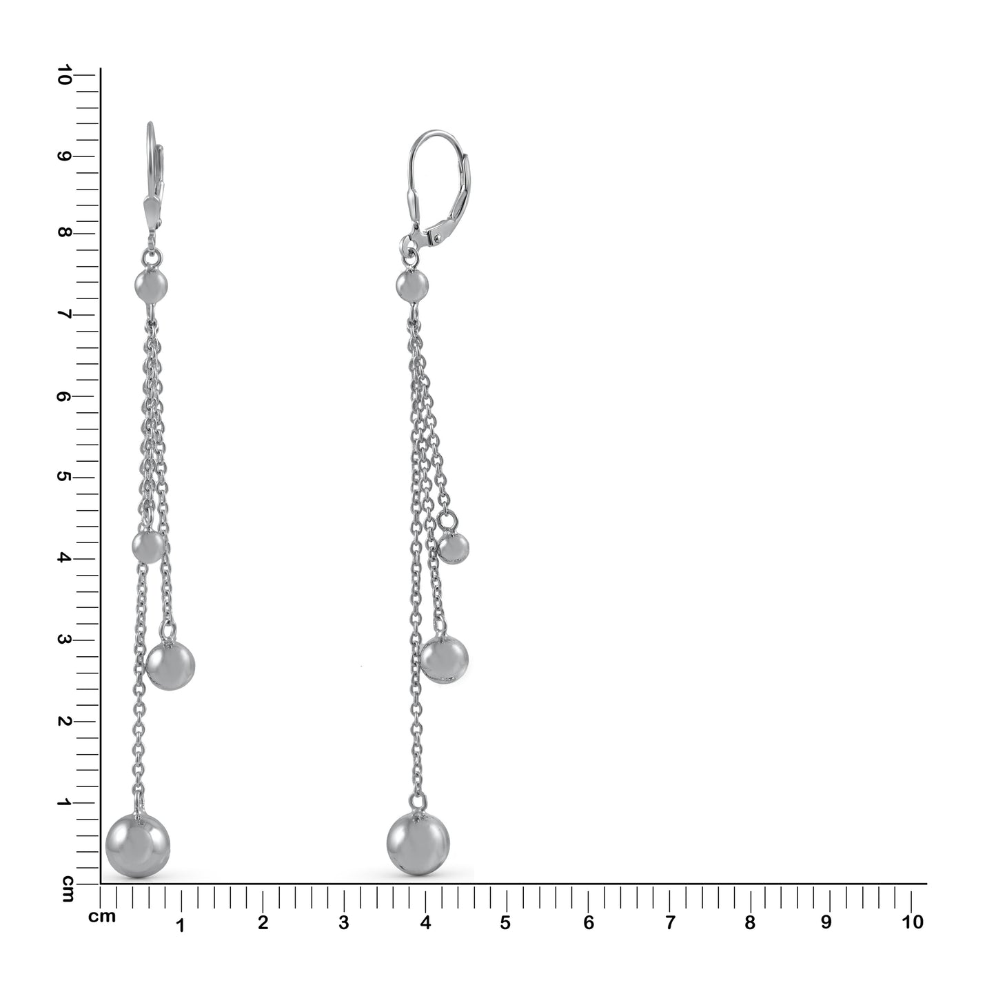 Ohrringe 925/- Sterling Silber rhodiniert 9,2cm ohne