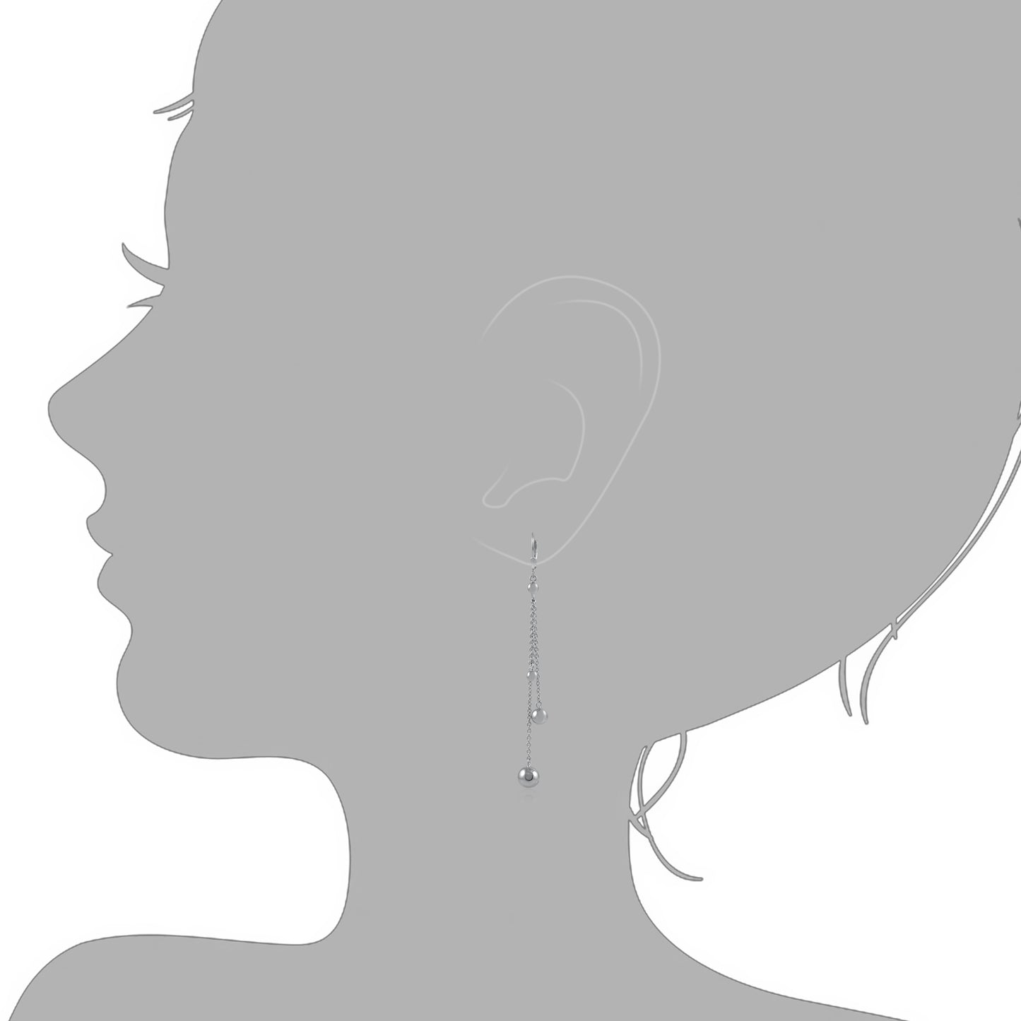 Ohrringe 925/- Sterling Silber rhodiniert 9,2cm ohne