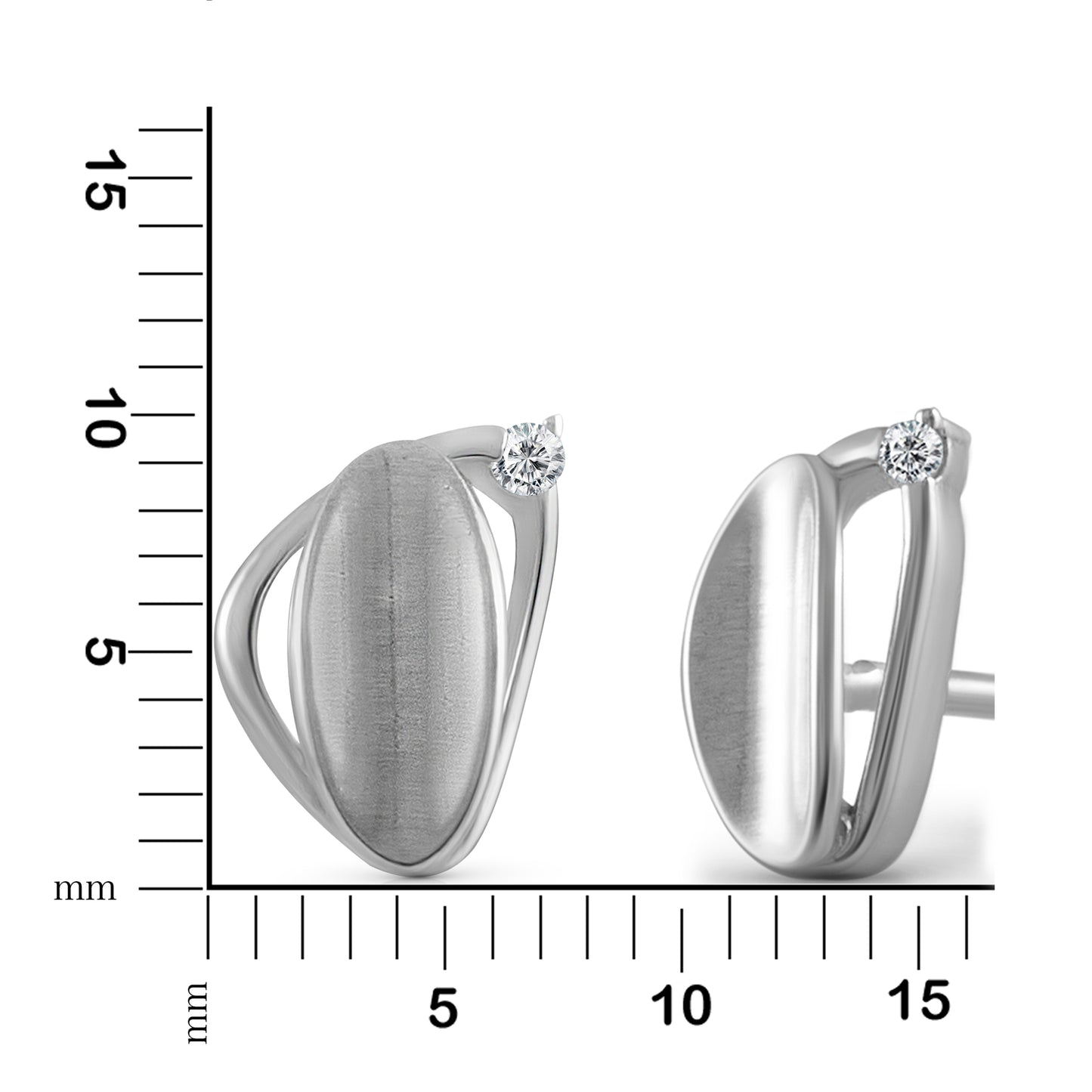 Ohrstecker 925/- Sterling Silber rhodiniert 1,0cm Zirkonia