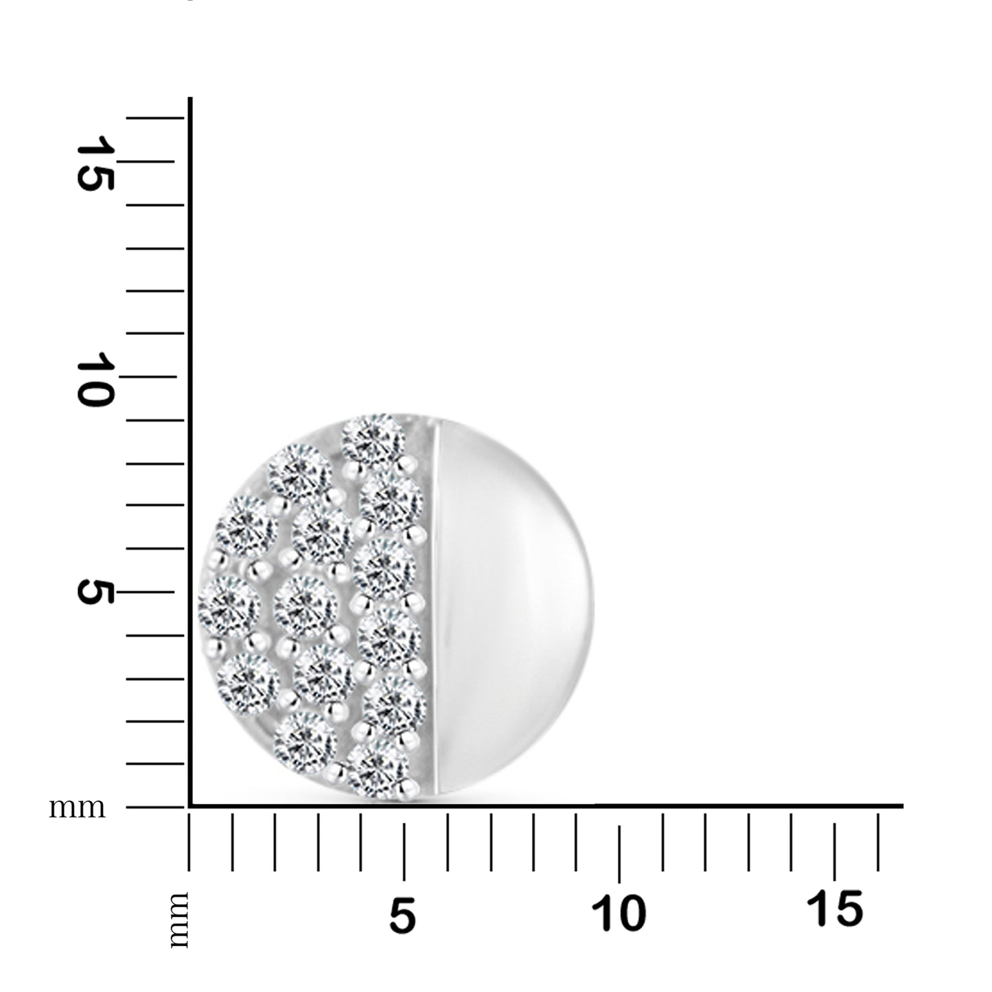 Ohrstecker 925/- Sterling Silber rhodiniert 0,9cm Zirkonia