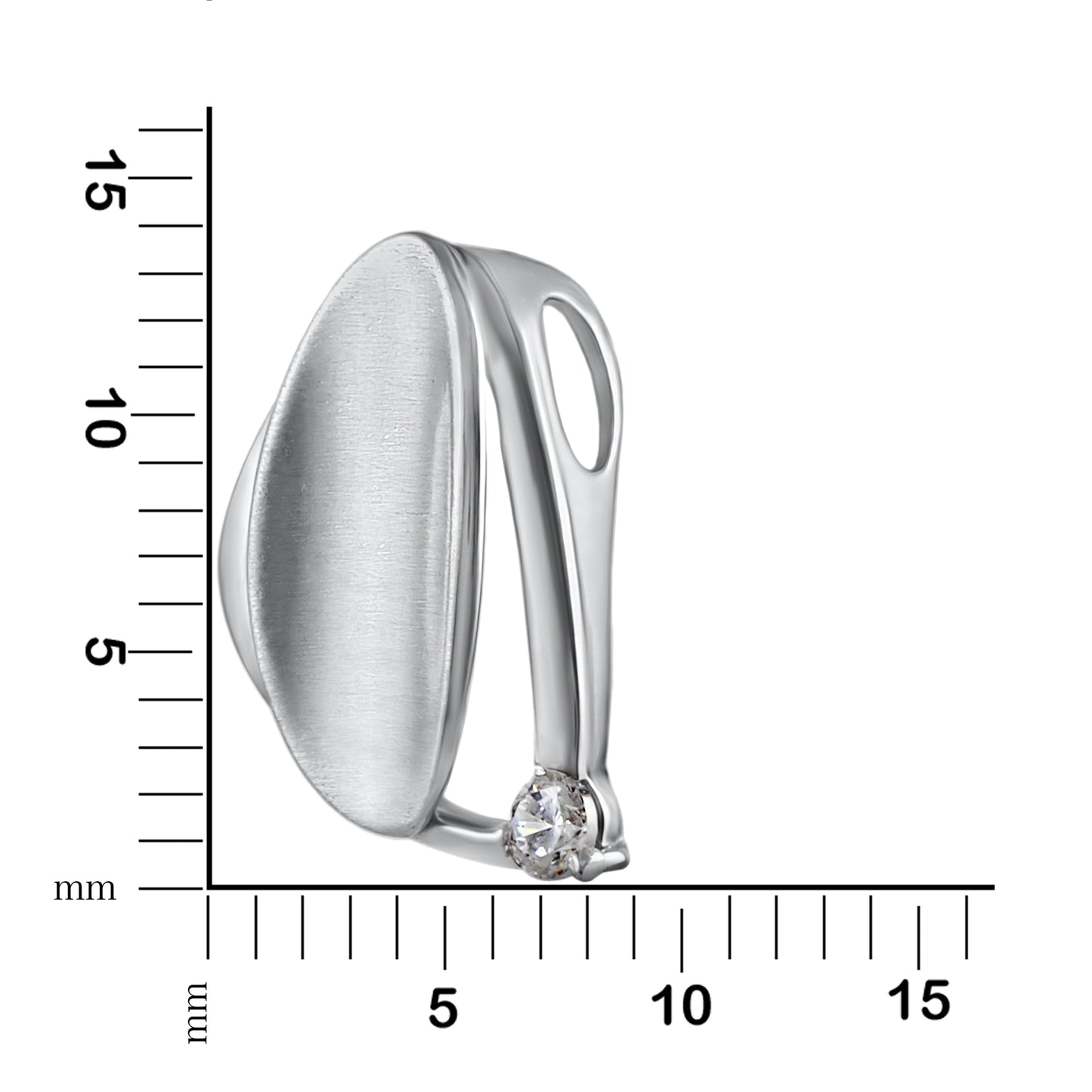 Anhänger 925/- Sterling Silber rhodiniert 1,4cm Zirkonia