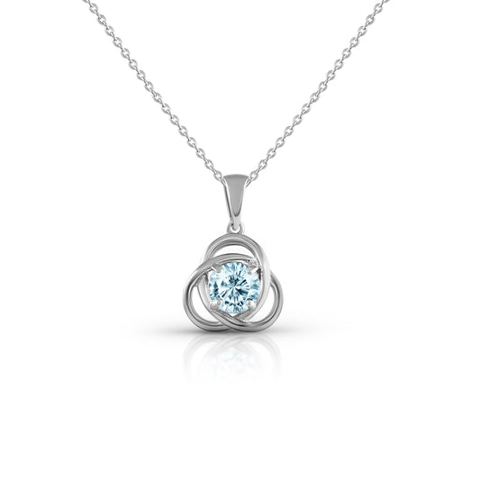 Anhänger mit Kette 925/- Sterling Silber rhodiniert 47,0cm Blautopas beh.