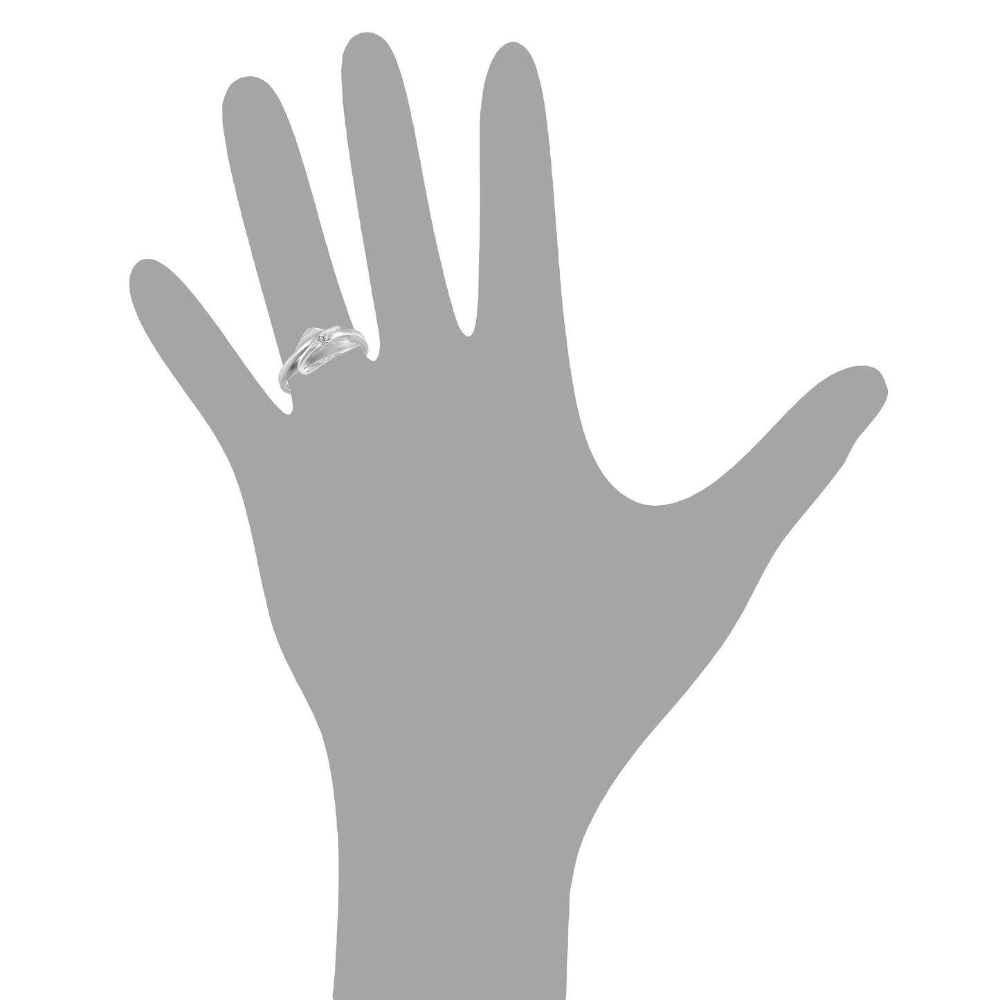 Ring 925/- Sterling Silber rhodiniert Zirkonia