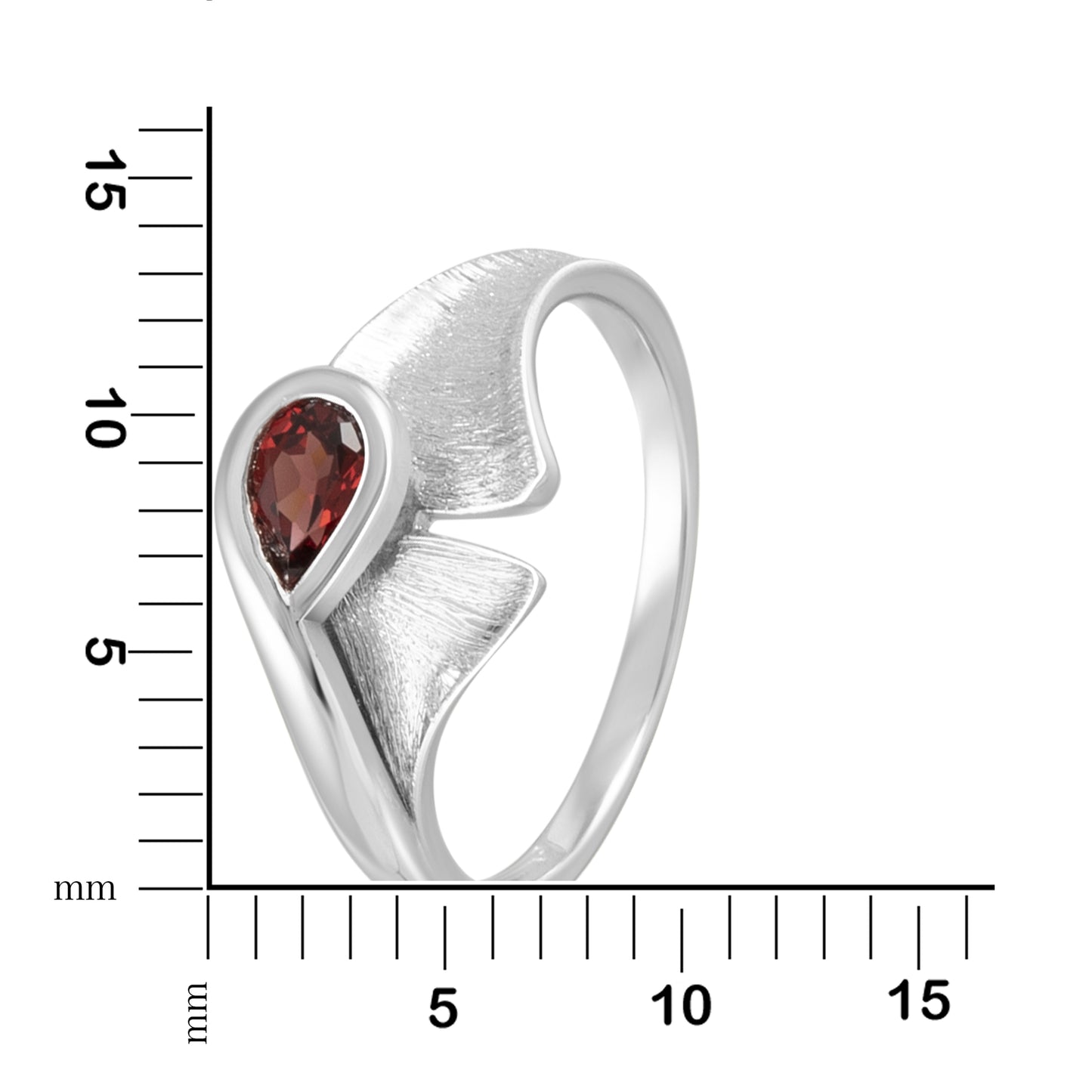 Ring 925/- Sterling Silber rhodiniert Granat