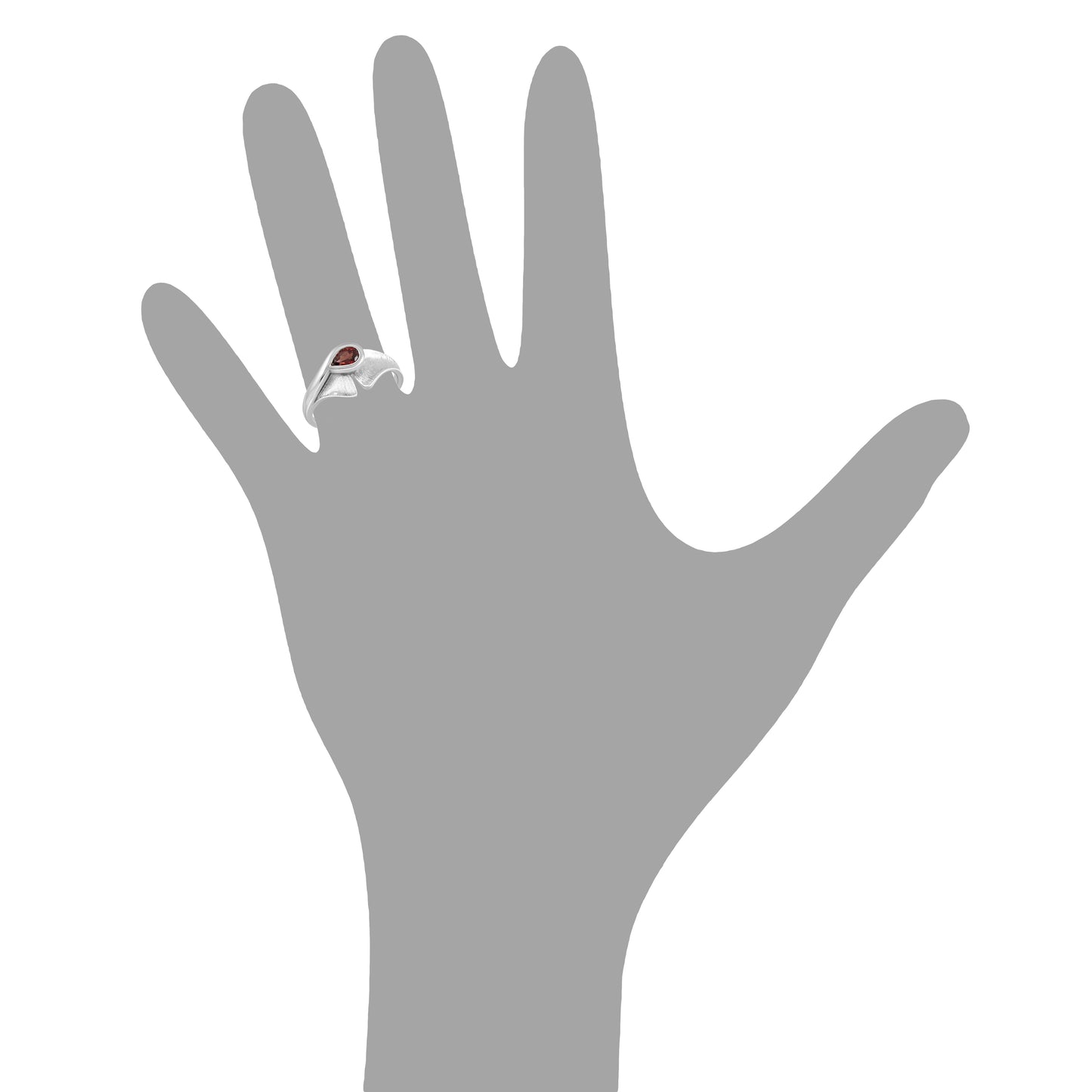 Ring 925/- Sterling Silber rhodiniert Granat