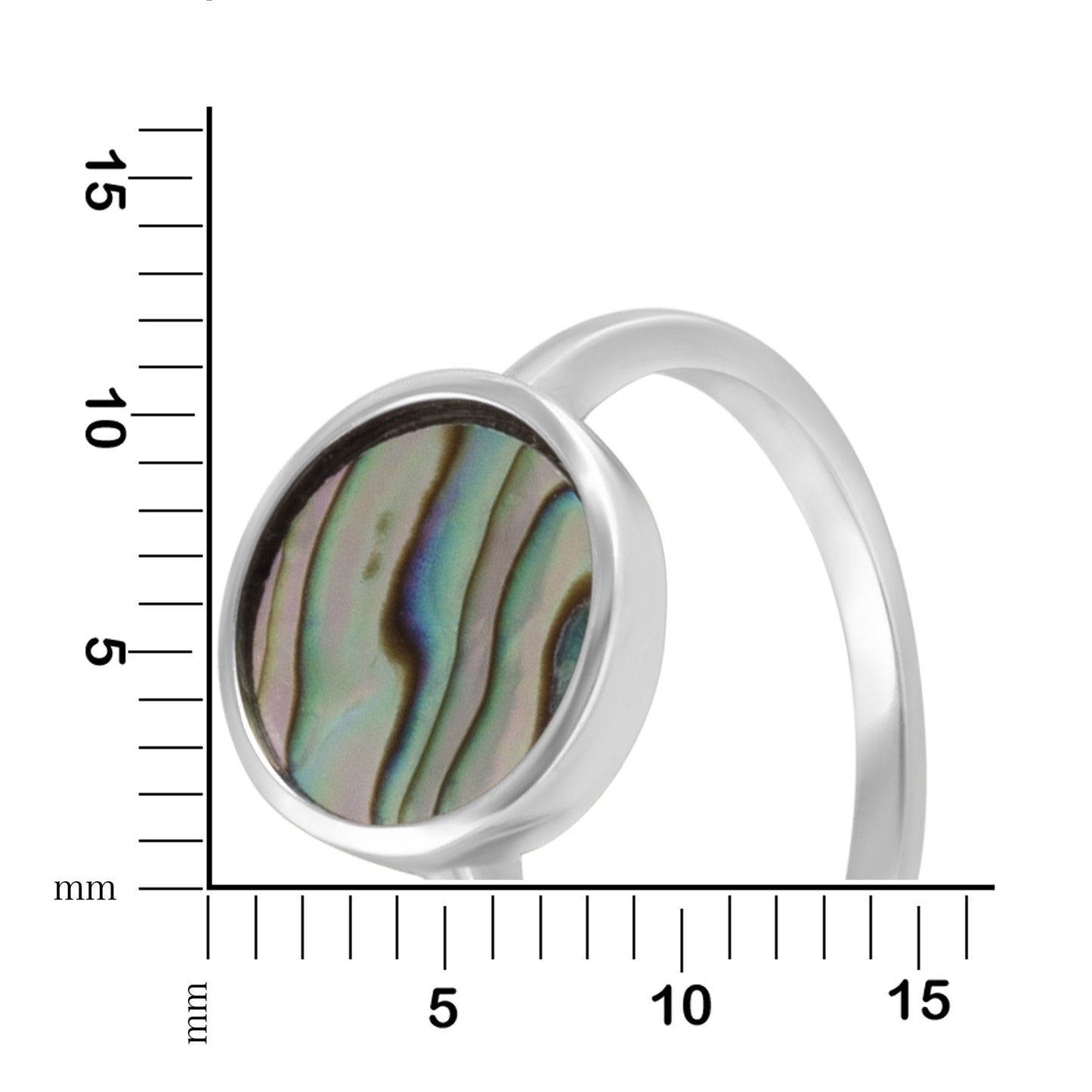 Ring 925/- Sterling Silber rhodiniert Abalone 1,19ct.