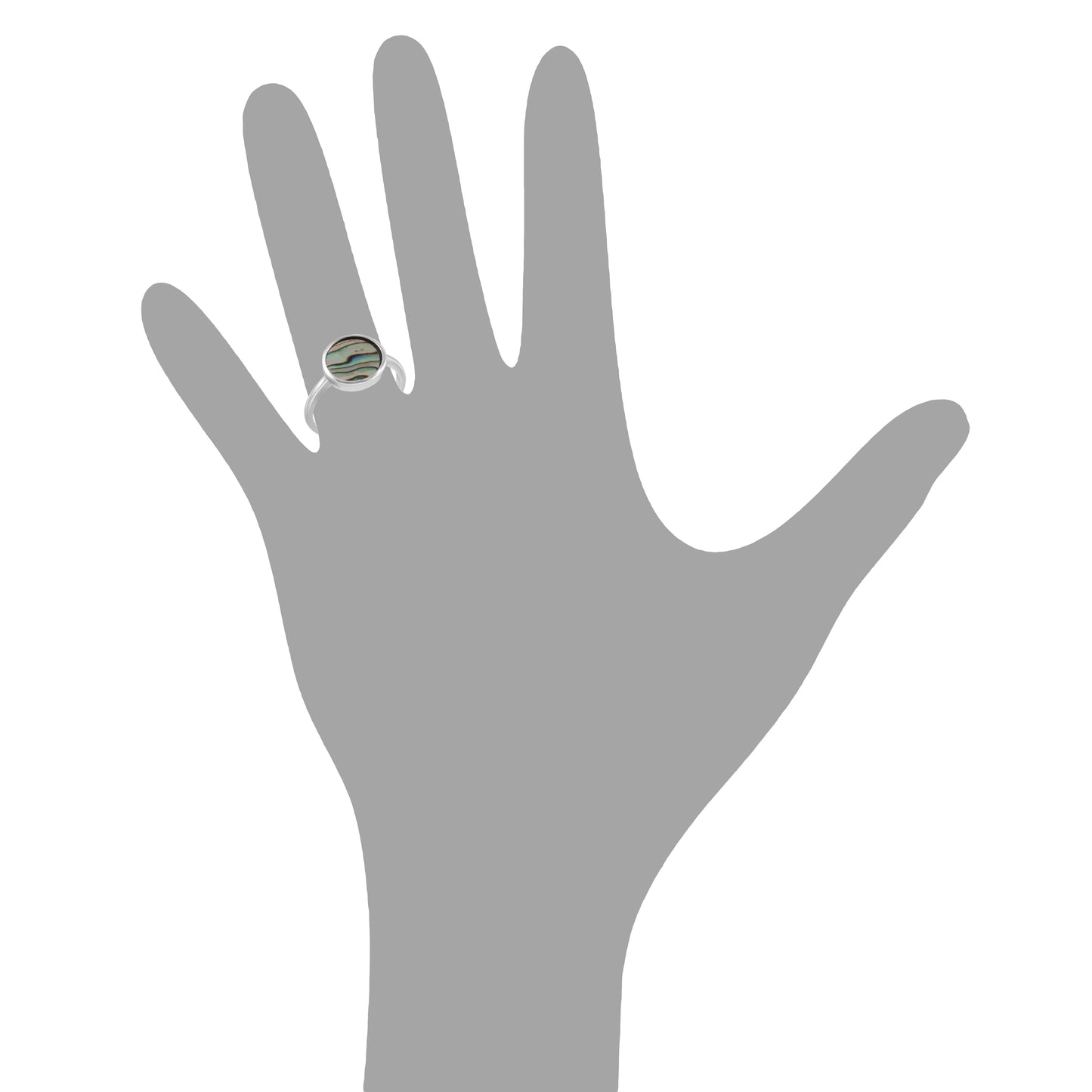 Ring 925/- Sterling Silber rhodiniert Abalone 1,19ct.