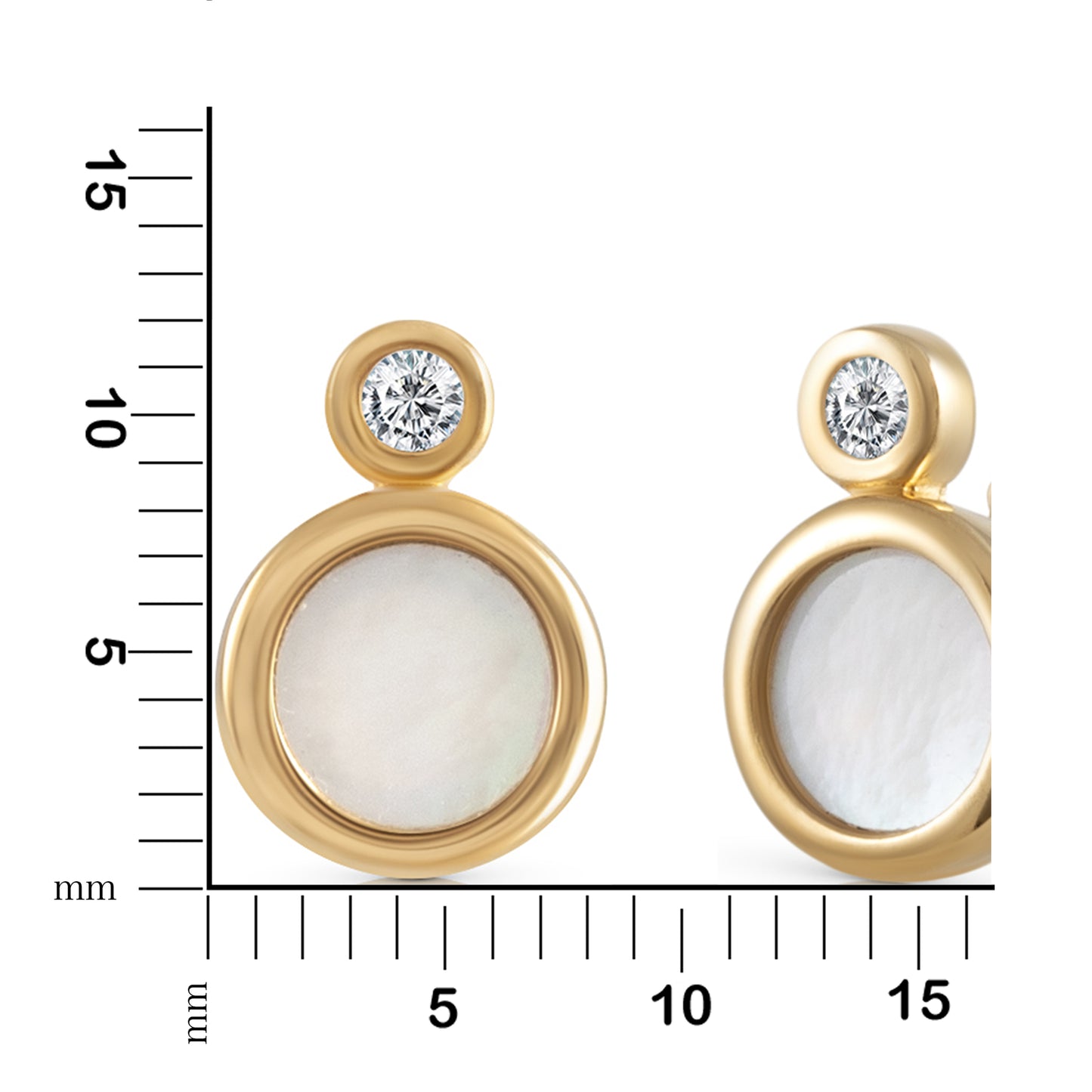 Ohrstecker 925/- Sterling Silber vergoldet 1,2cm Perlmutt