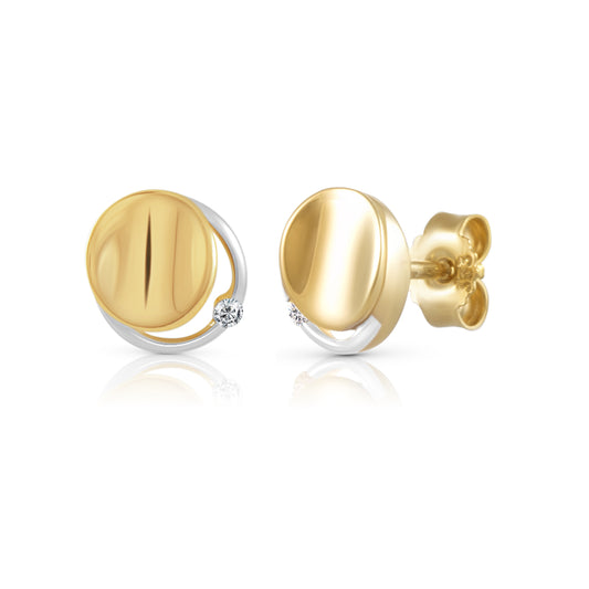 Ohrstecker 333/- Gold rhodiniert 0,7cm Zirkonia