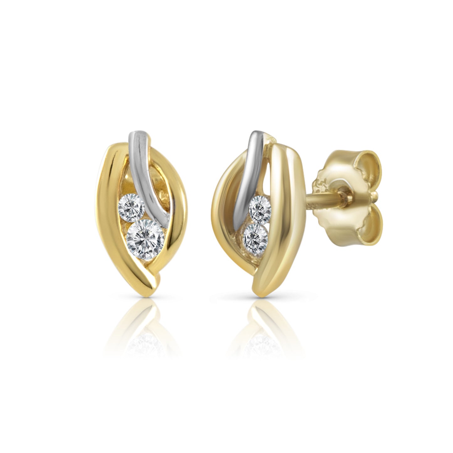 Ohrstecker 333/- Gold 0,9cm Zirkonia