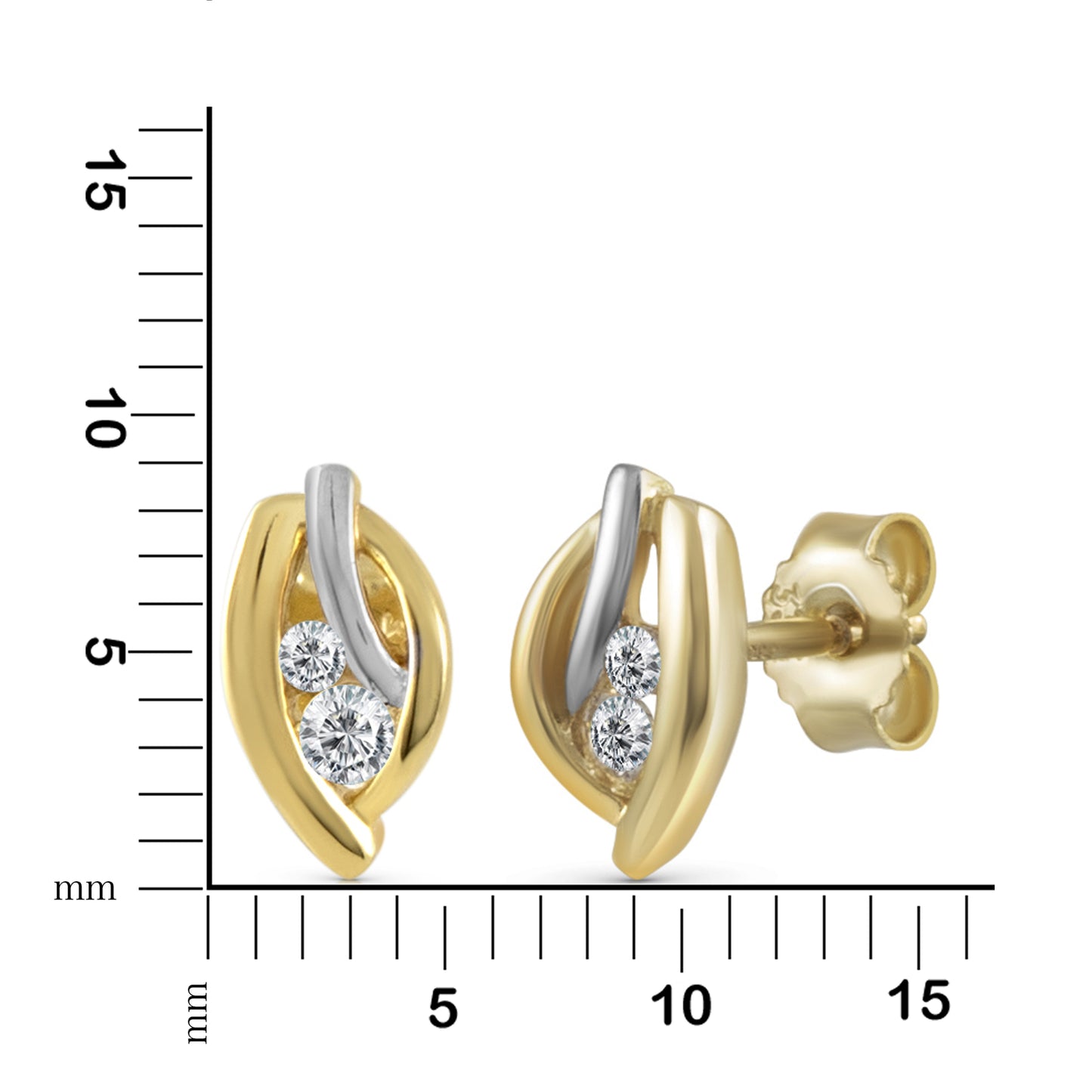 Ohrstecker 333/- Gold 0,9cm Zirkonia