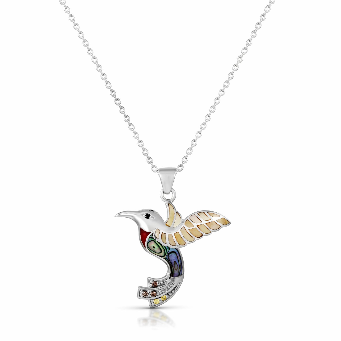 Anhänger mit Kette 925/- Sterling Silber rhodiniert 47,0cm Perlmutt