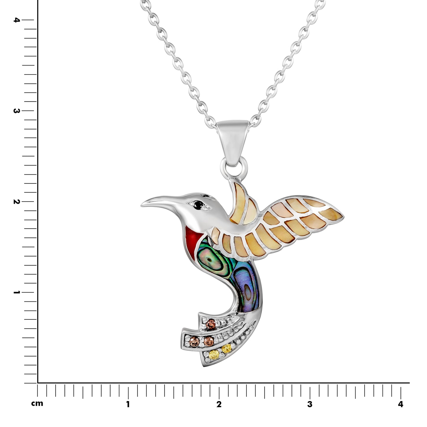 Anhänger mit Kette 925/- Sterling Silber rhodiniert 47,0cm Perlmutt