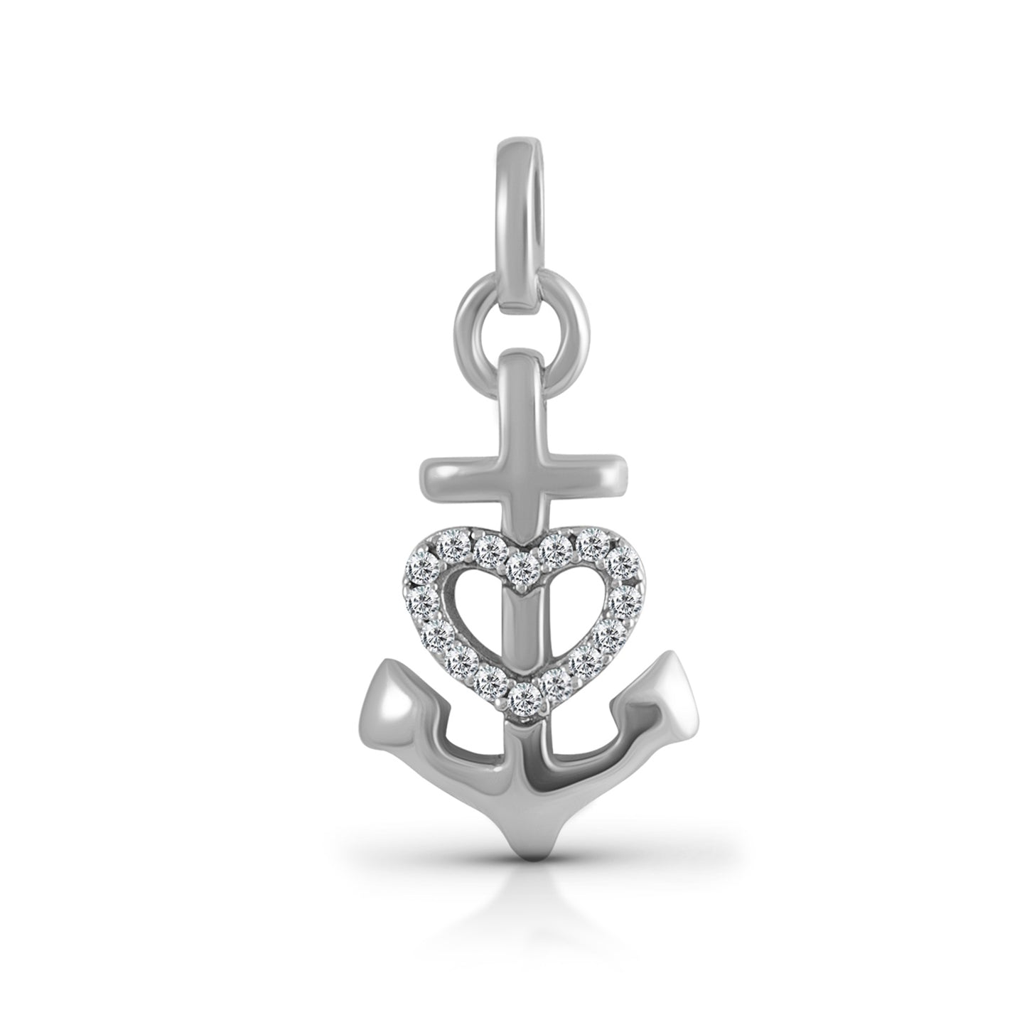 Anhänger 925/- Sterling Silber rhodiniert 3,1cm Zirkonia