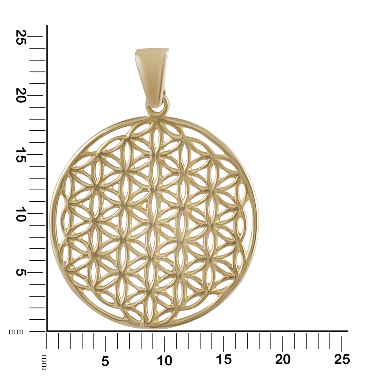 Anhänger 375/- Gold rhodiniert 2,6cm