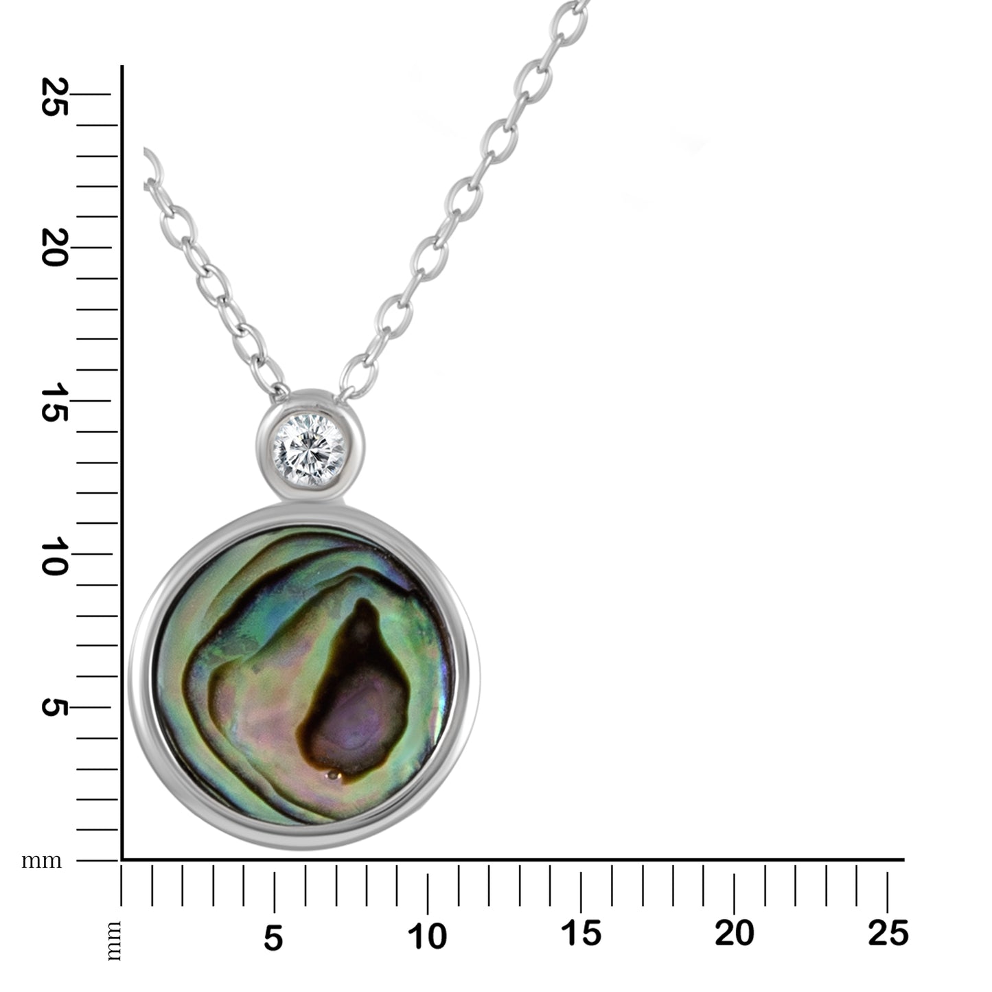 Collier 925/- Sterling Silber rhodiniert 45cm Abalone