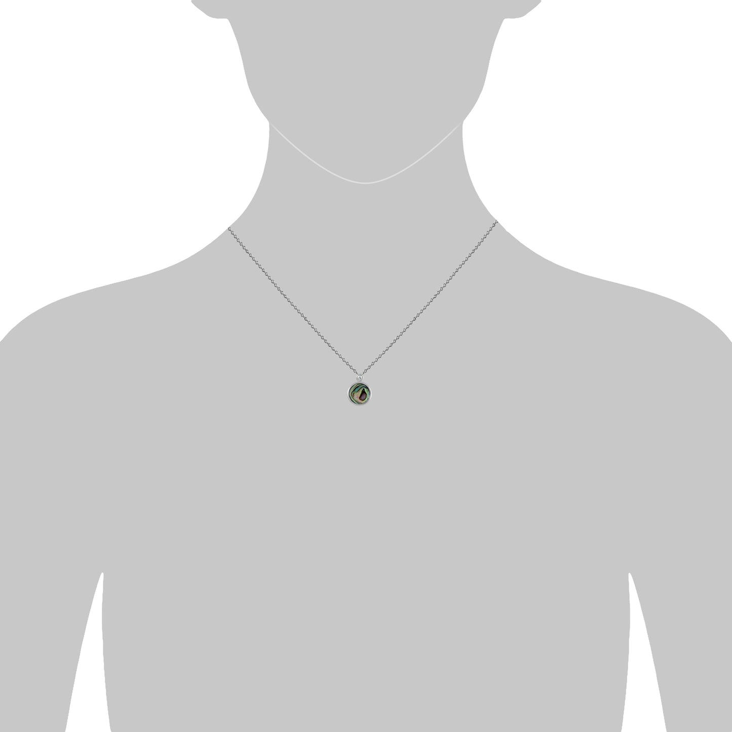 Collier 925/- Sterling Silber rhodiniert 45cm Abalone