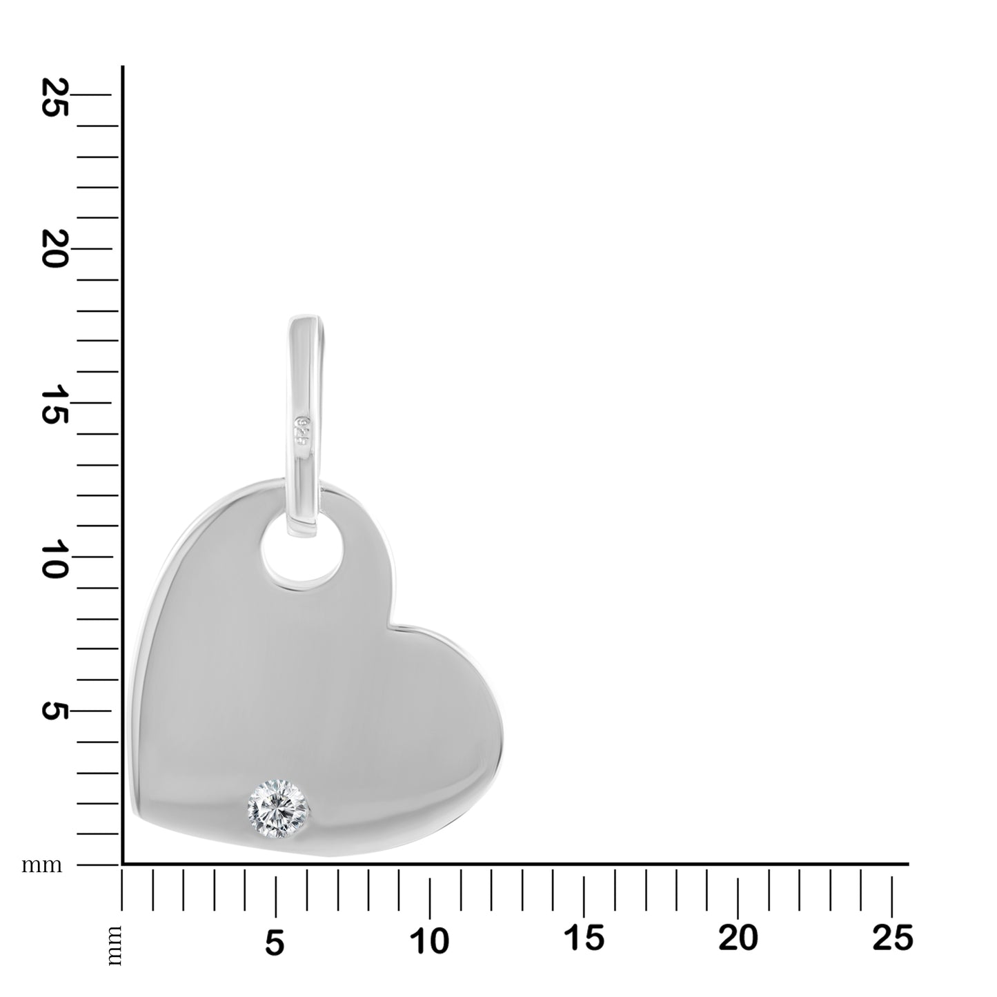 Anhänger 925/- Sterling Silber rhodiniert 2,4cm Zirkonia