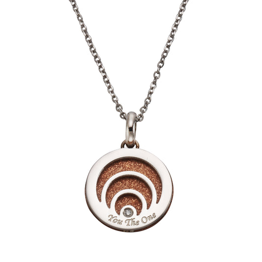 Anhänger mit Kette Ankerkette Edelstahl 45cm Zirkonia