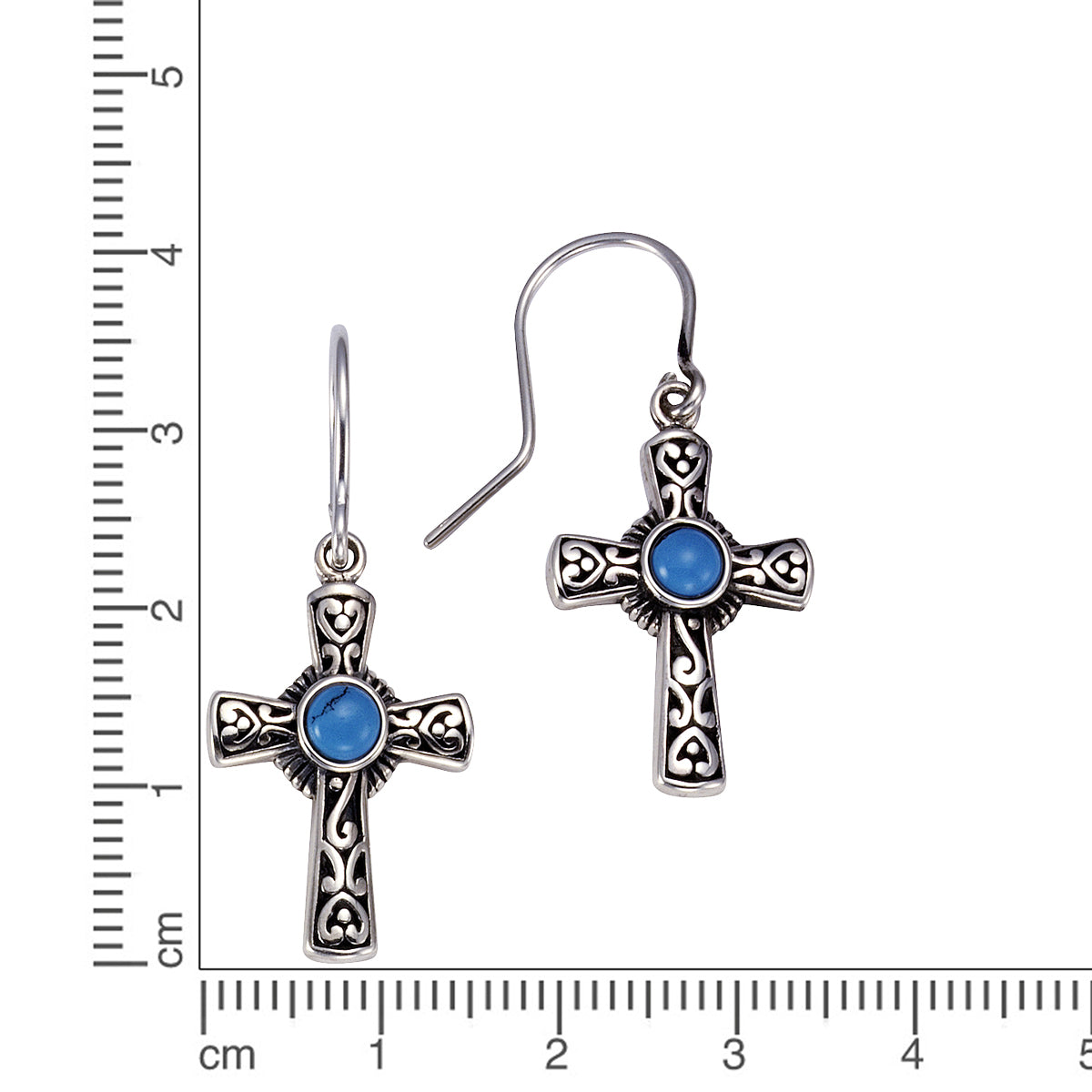 Ohrhänger 925/- Sterling Silber oxidiert 3,5cm Türkis
