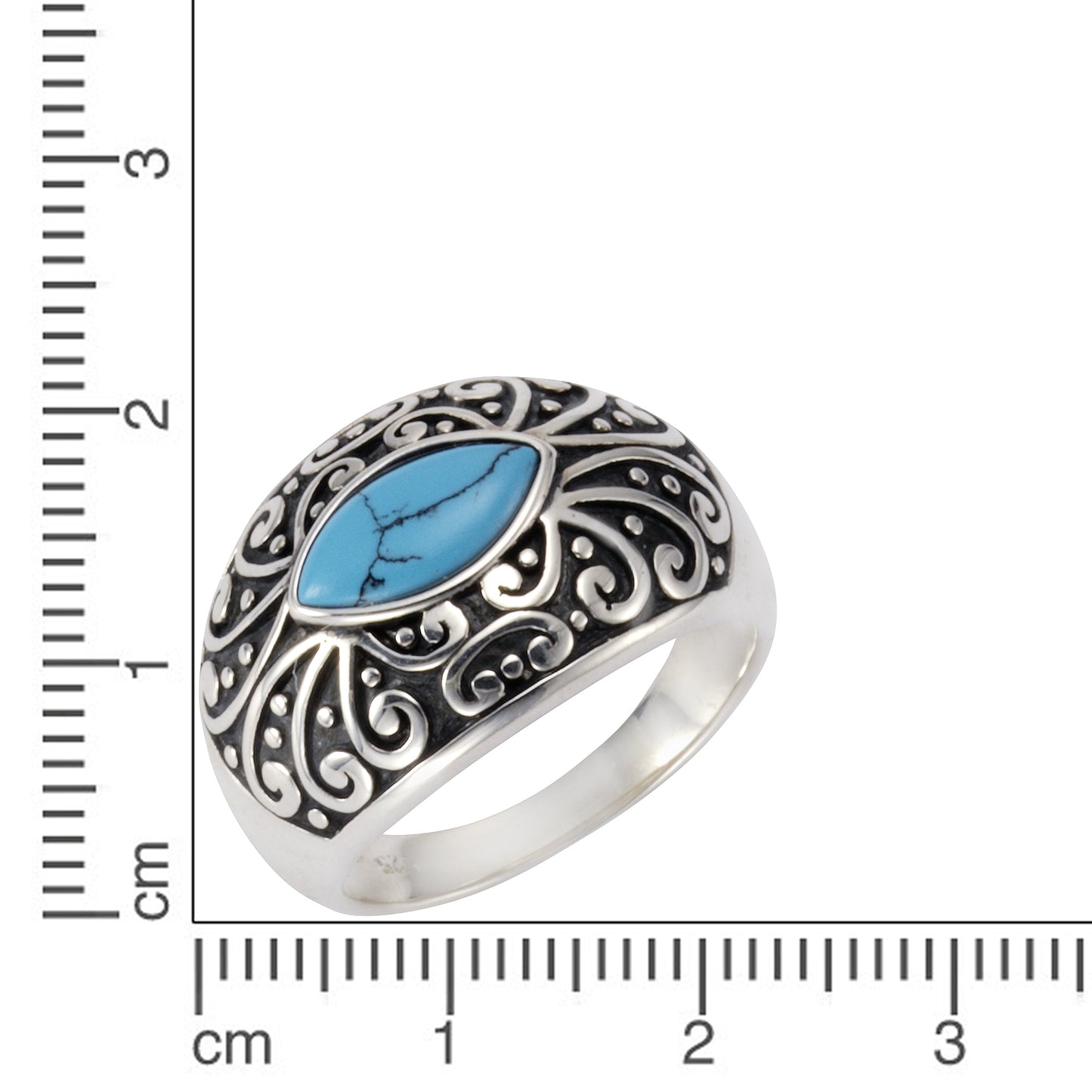Ring 925/- Sterling Silber oxidiert Türkis