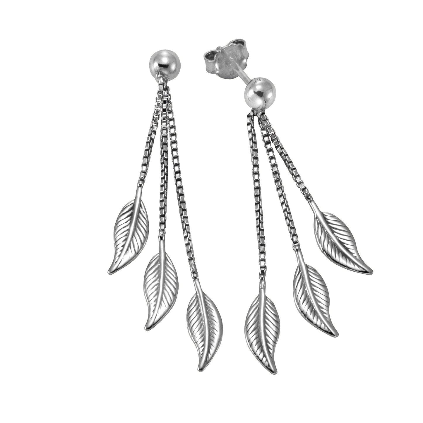 Ohrringe 925/- Sterling Silber rhodiniert 4,1cm Zirkonia