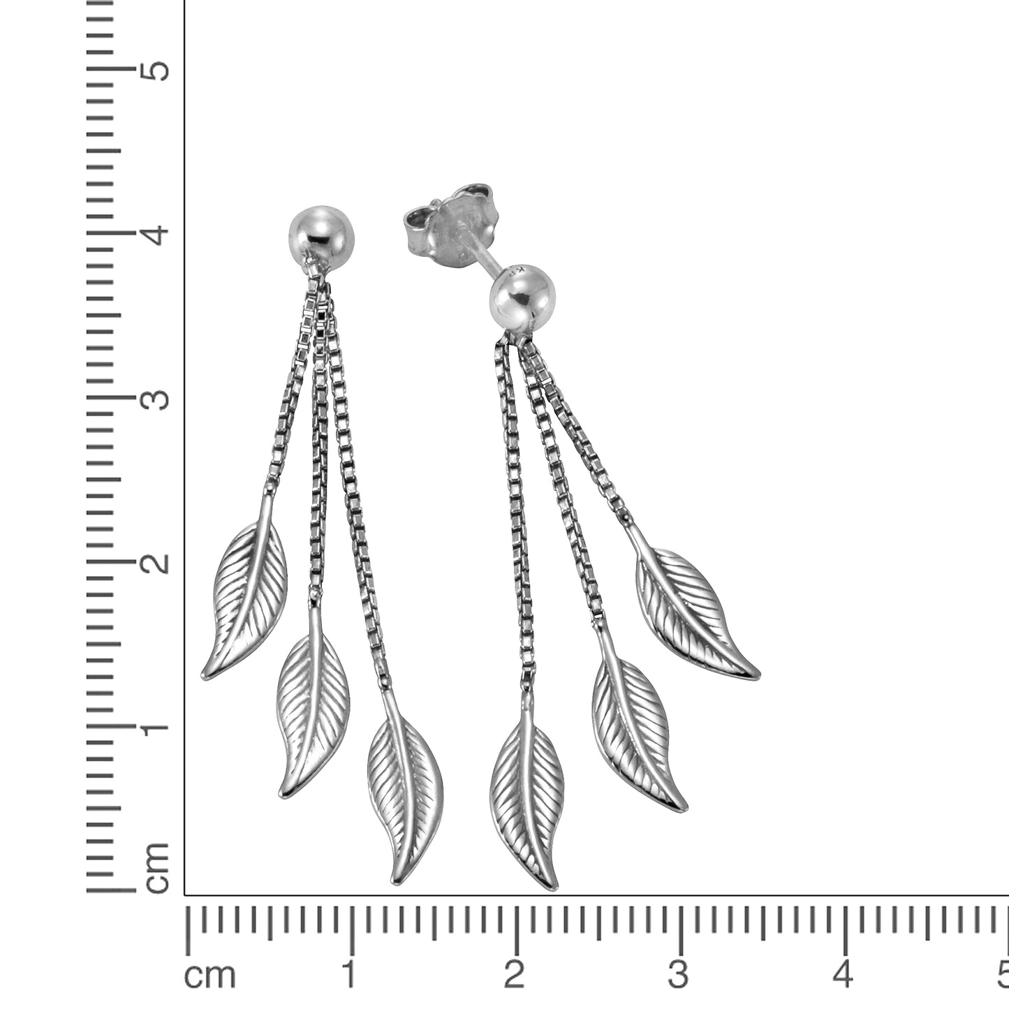 Ohrringe 925/- Sterling Silber rhodiniert 4,1cm Zirkonia