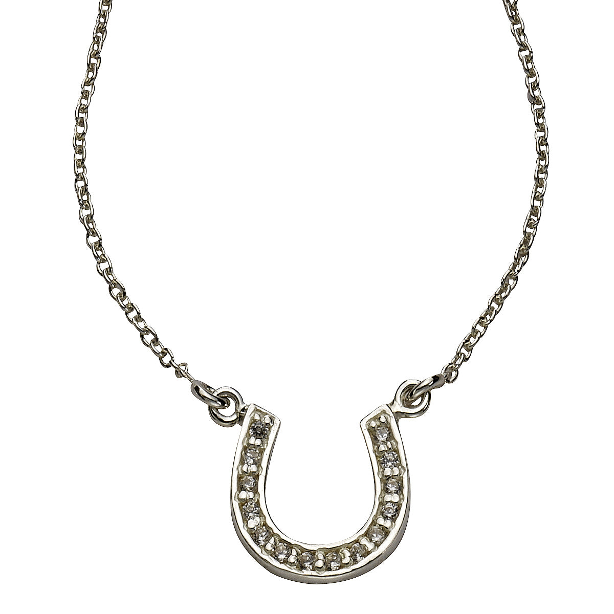 Collier Ankerkette 925/- Sterling Silber rhodiniert 48,0cm Zirkonia