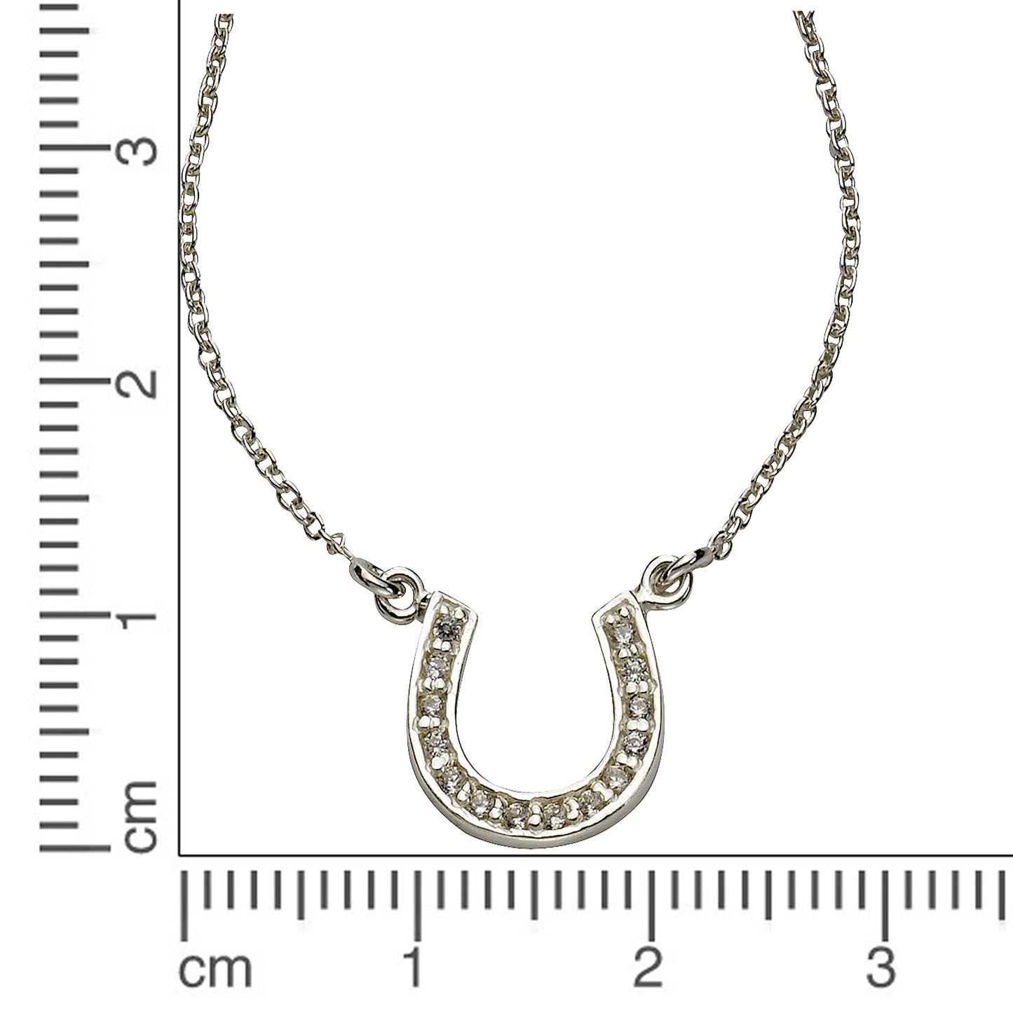 Collier Ankerkette 925/- Sterling Silber rhodiniert 48,0cm Zirkonia