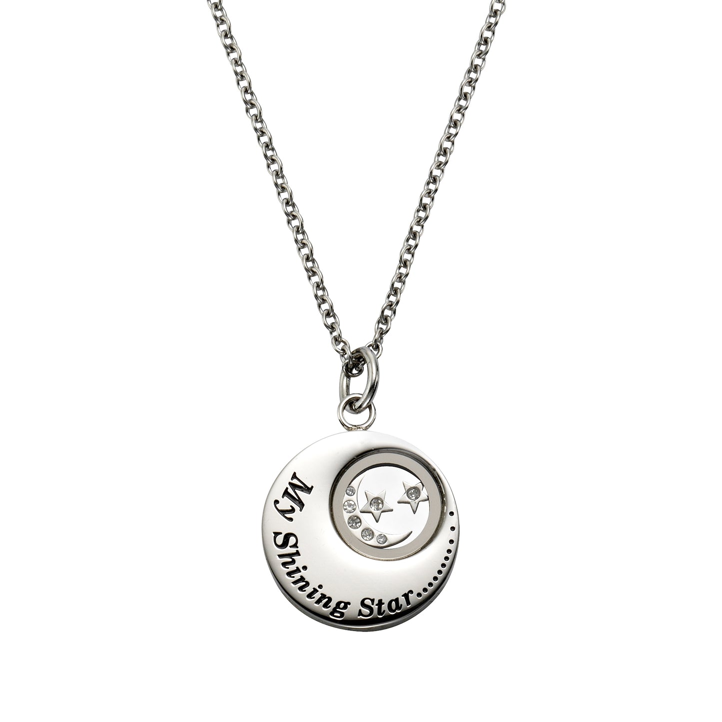 Anhänger mit Kette Edelstahl 42cm Kristall