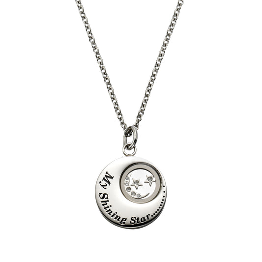 Anhänger mit Kette Edelstahl 42cm Kristall