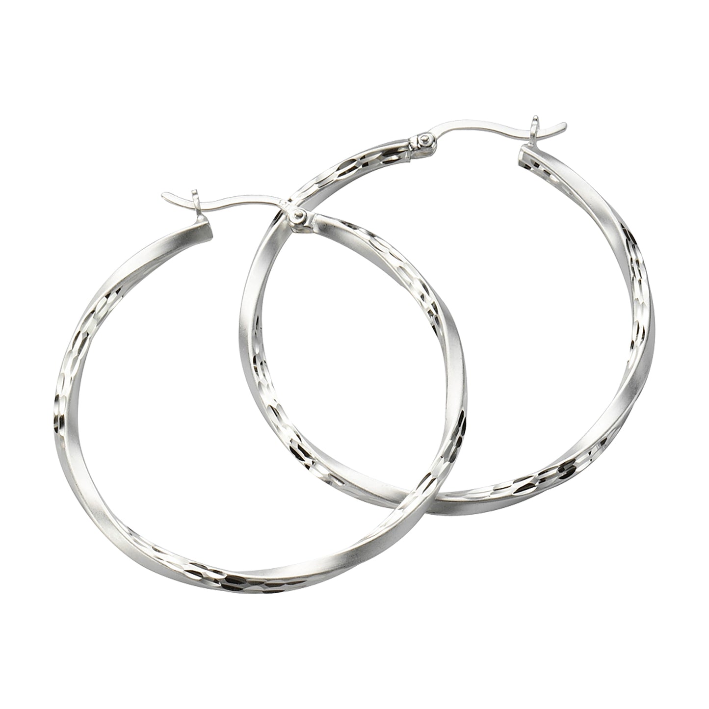 Creolen 925/- Sterling Silber rhodiniert 4,0cm ohne