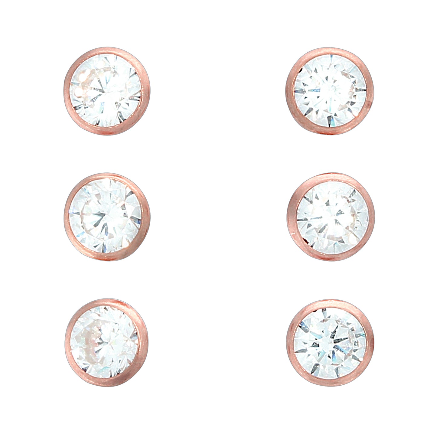 Ohrstecker 925/- Sterling Silber rotvergoldet 1,2cm Zirkonia