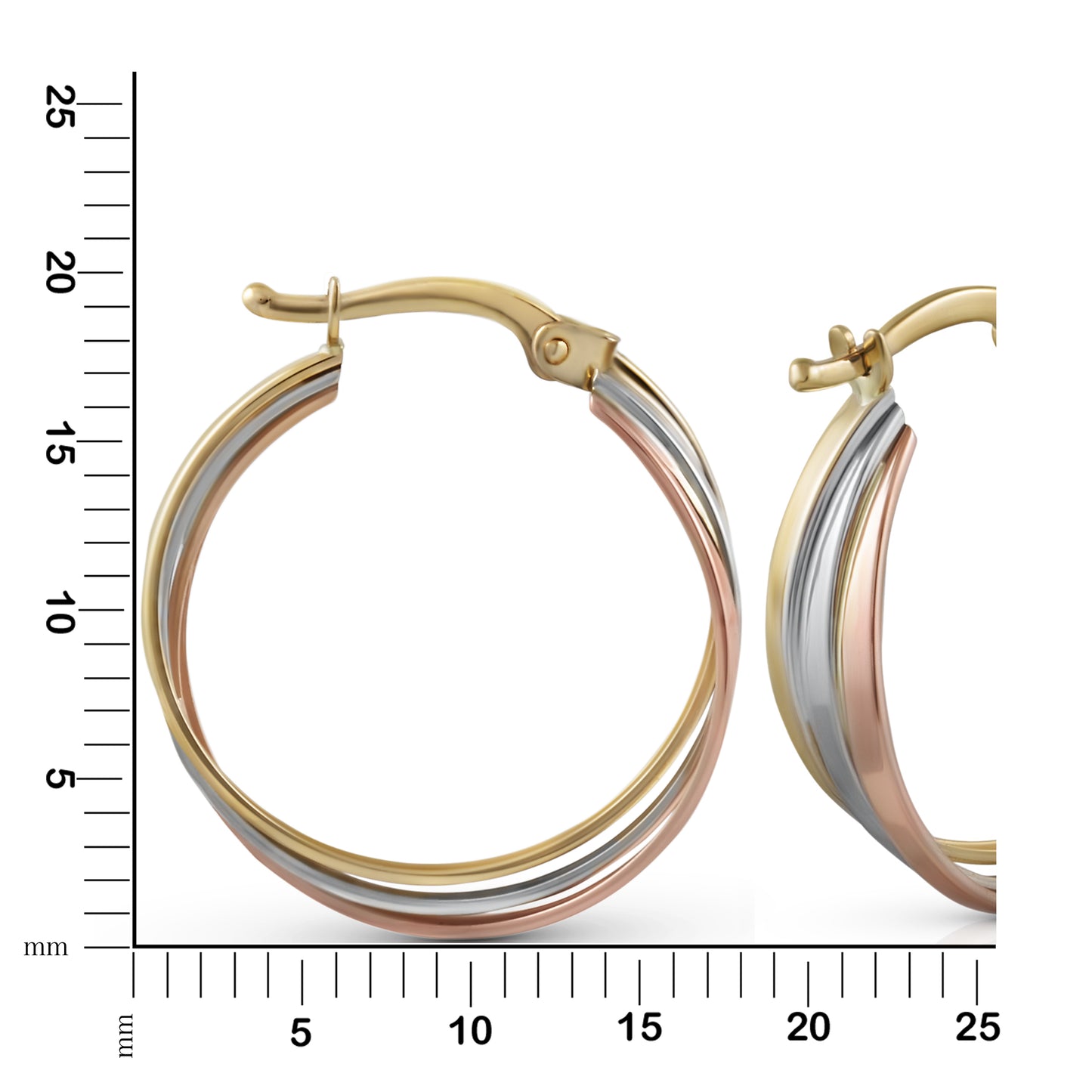 Ohrringe 585/- Gold vergoldet (teil) 2,0cm ohne