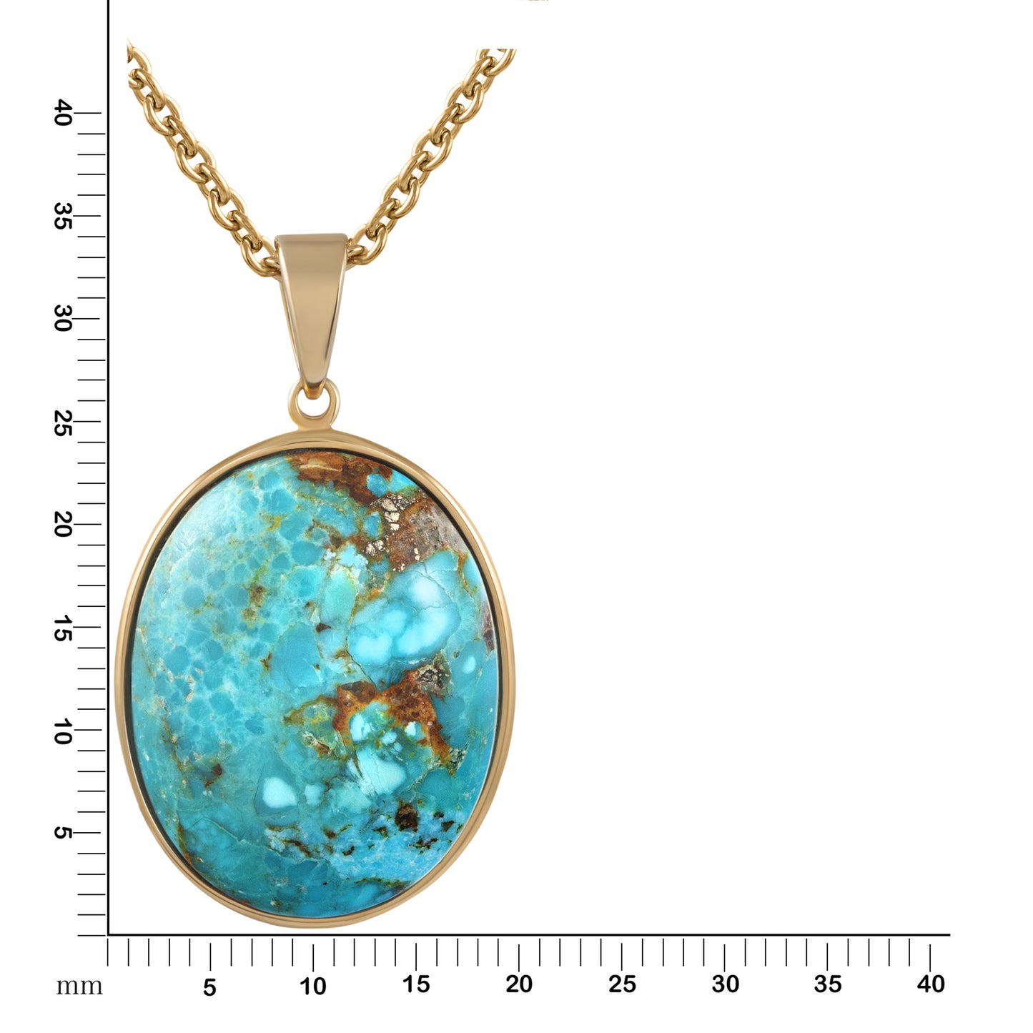 Halskette keine / nicht relevant 925/- Sterling Silber vergoldet 47,0cm Türkis