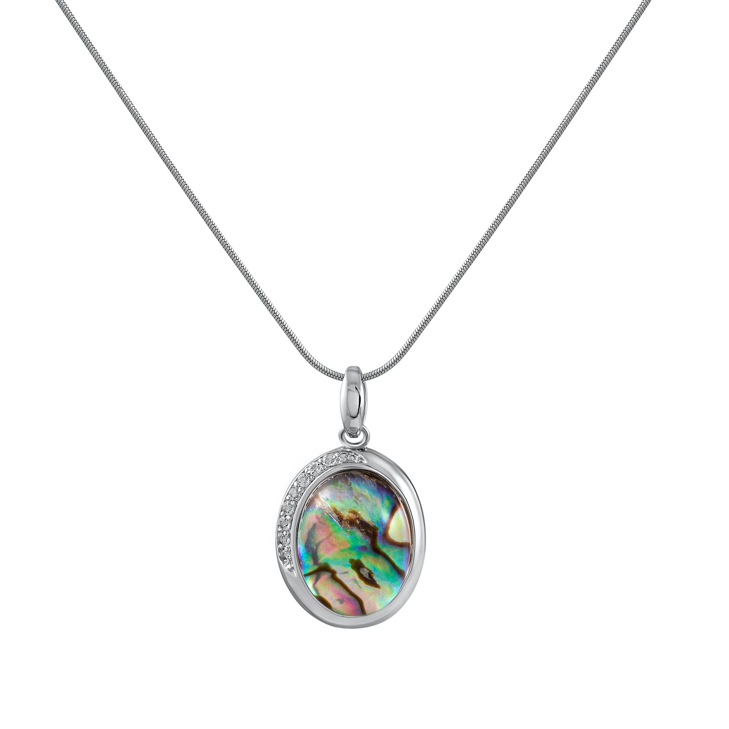 Anhänger mit Kette keine / nicht relevant 925/- Sterling Silber rhodiniert 47,0cm Abalone
